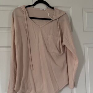 Women's Cream Hooded Top